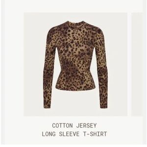 Leopard Print Long Sleeve Cotton Jersey Top